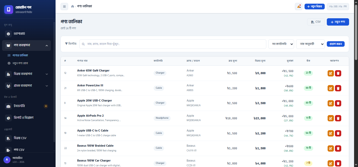 Product list